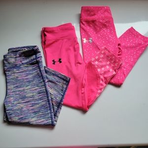 3 pairs of toddler girl leggings size 4t.
